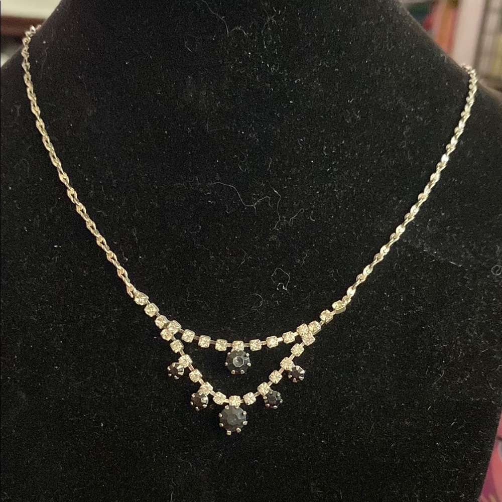 Elegant Silver Necklace with Black Accents
